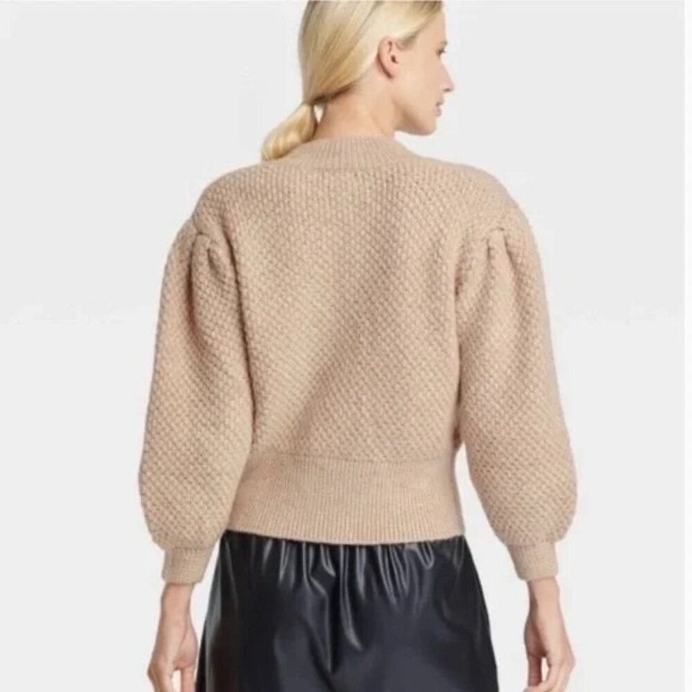 Who What Wear Oatmeal Heather Cardigan Sweater - Picture 2 of 6
